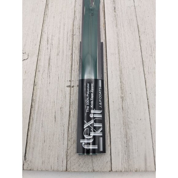 Vintage J&P Coats Flex Knit All Purpose Zipper 18" Forest Green 61-A - Picture 3 of 6